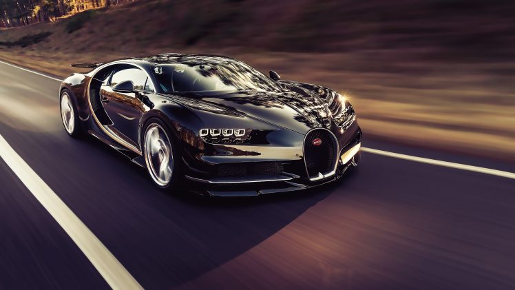 vehicle, Car, Sports car, Bugatti Chiron, Super Car, Road, Motion blur HD Wallpaper Desktop Background