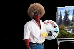 Bob Ross, Deadpool, Afro, Painting, Humor, Movies, Marvel Cinematic Universe