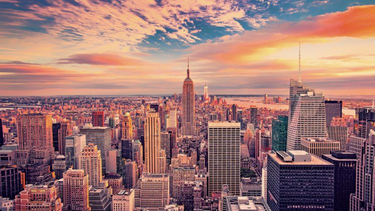 New York City, Cityscape, City, USA, Empire State Building, Landscape, Clouds HD Wallpaper Desktop Background