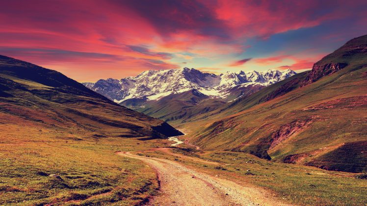 landscape, Nature, Mountains, Sunset, Panoramas, Sunlight HD Wallpaper Desktop Background