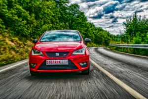 Seat Ibiza, Road, Vehicle, Car, Red cars, Vehicle front
