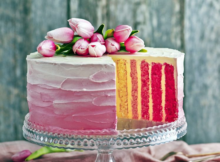 cake, Colorful, Food, Flowers HD Wallpaper Desktop Background
