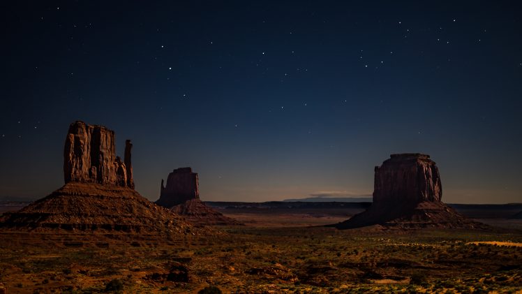 desert, Starry night, Landscape, Nature HD Wallpaper Desktop Background