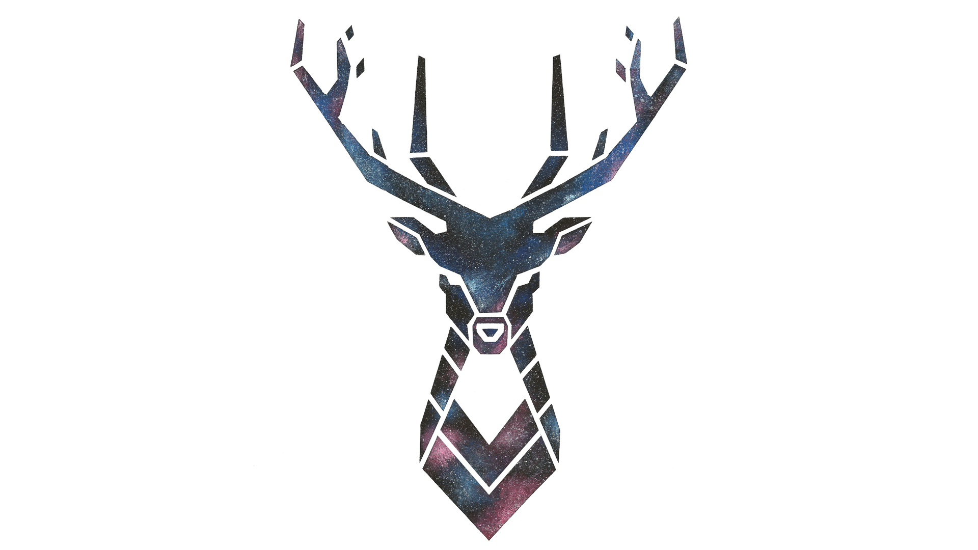 white background, Deer, Galaxy, Simple Wallpapers HD / Desktop and