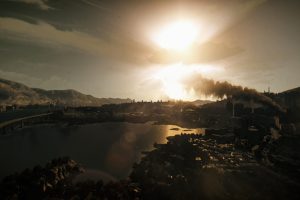 Dying Light, Video games, First person shooter, Photoshop, Landscape, Sunset, Clouds, Cityscape, Optical flares, Sun rays