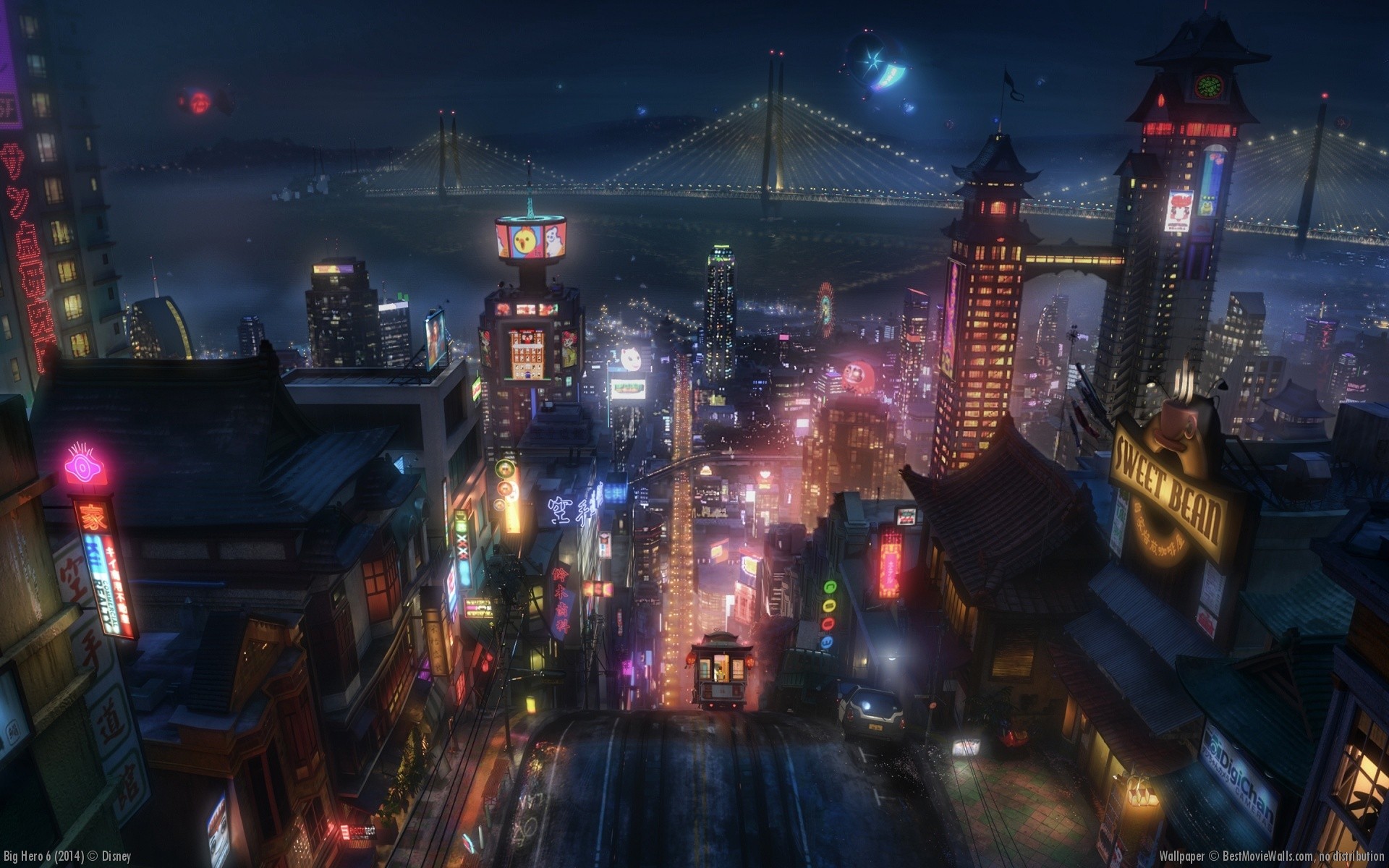 Big Hero 6, San Fransokyo, Movies, Animated movies, Tram Wallpaper