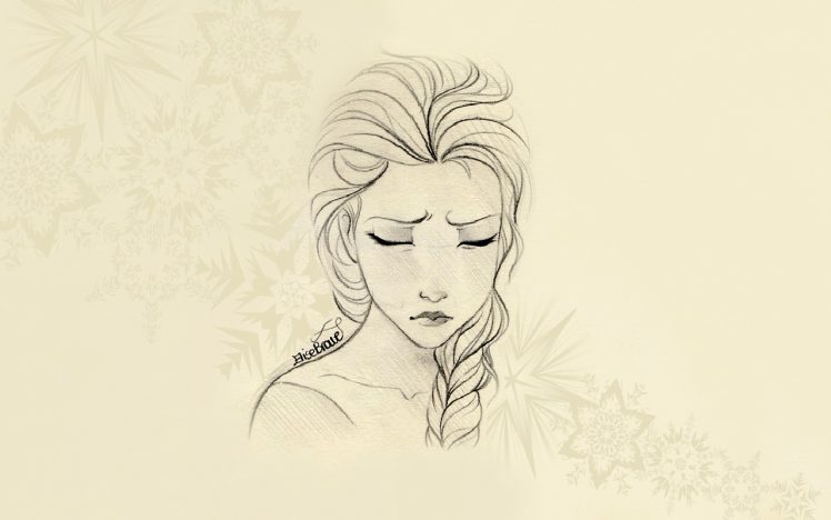 Princess Elsa, Drawing, Frozen (movie), Animated movies, Movies HD Wallpaper Desktop Background