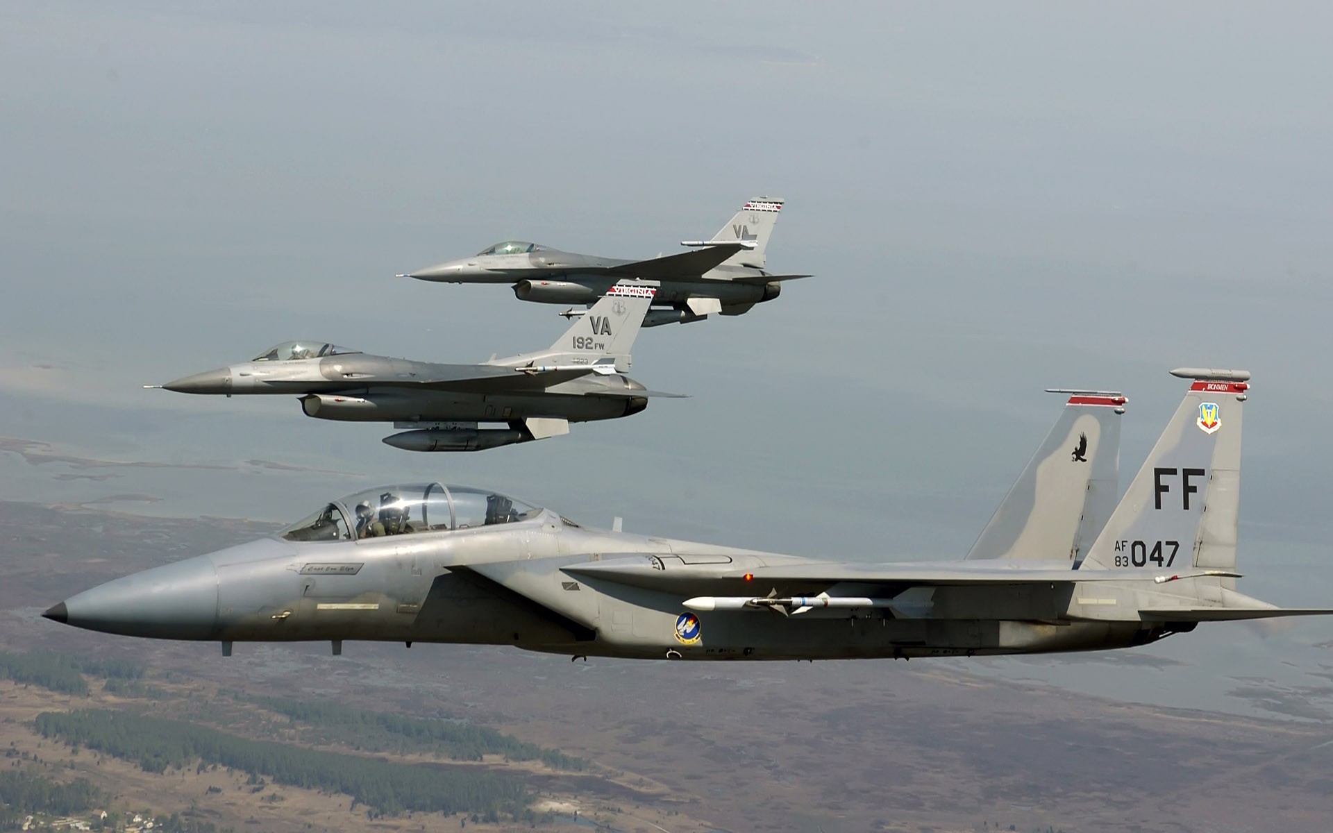airplane, Aircraft, F 15 Strike Eagle, General Dynamics F 16 Fighting Falcon Wallpaper