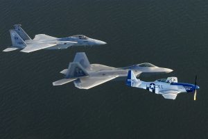 airplane, F22 Raptor, North American P 51 Mustang, F15 Eagle