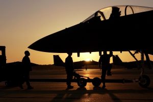 airplane, F 15 Eagle, Silhouette, Sunlight