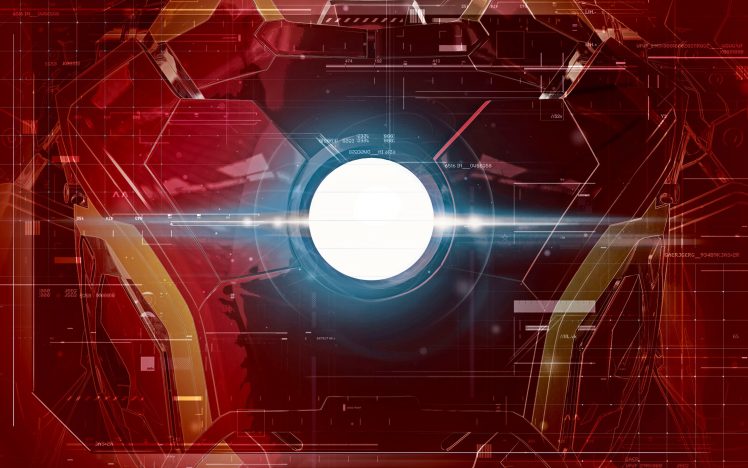 The Avengers, Avengers: Age of Ultron, Superhero, Costumes, Lines, Technology, Glowing, Iron Man, Red background, Interfaces HD Wallpaper Desktop Background