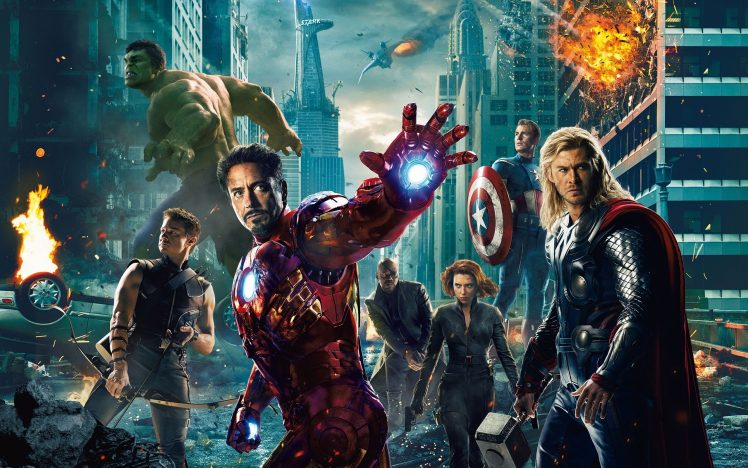 The Avengers, Hawkeye, Iron Man, Hulk, Black Widow, Captain America, Thor, Nick Fury HD Wallpaper Desktop Background