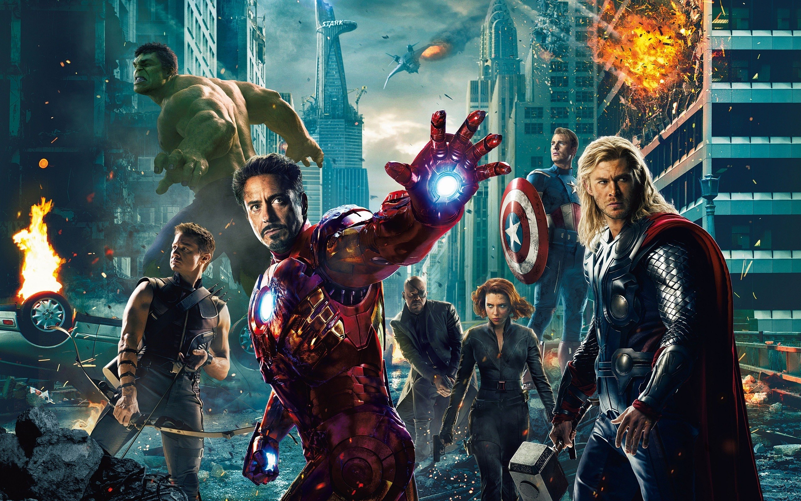 The Avengers, Hawkeye, Iron Man, Hulk, Black Widow, Captain America, Thor, Nick Fury Wallpaper