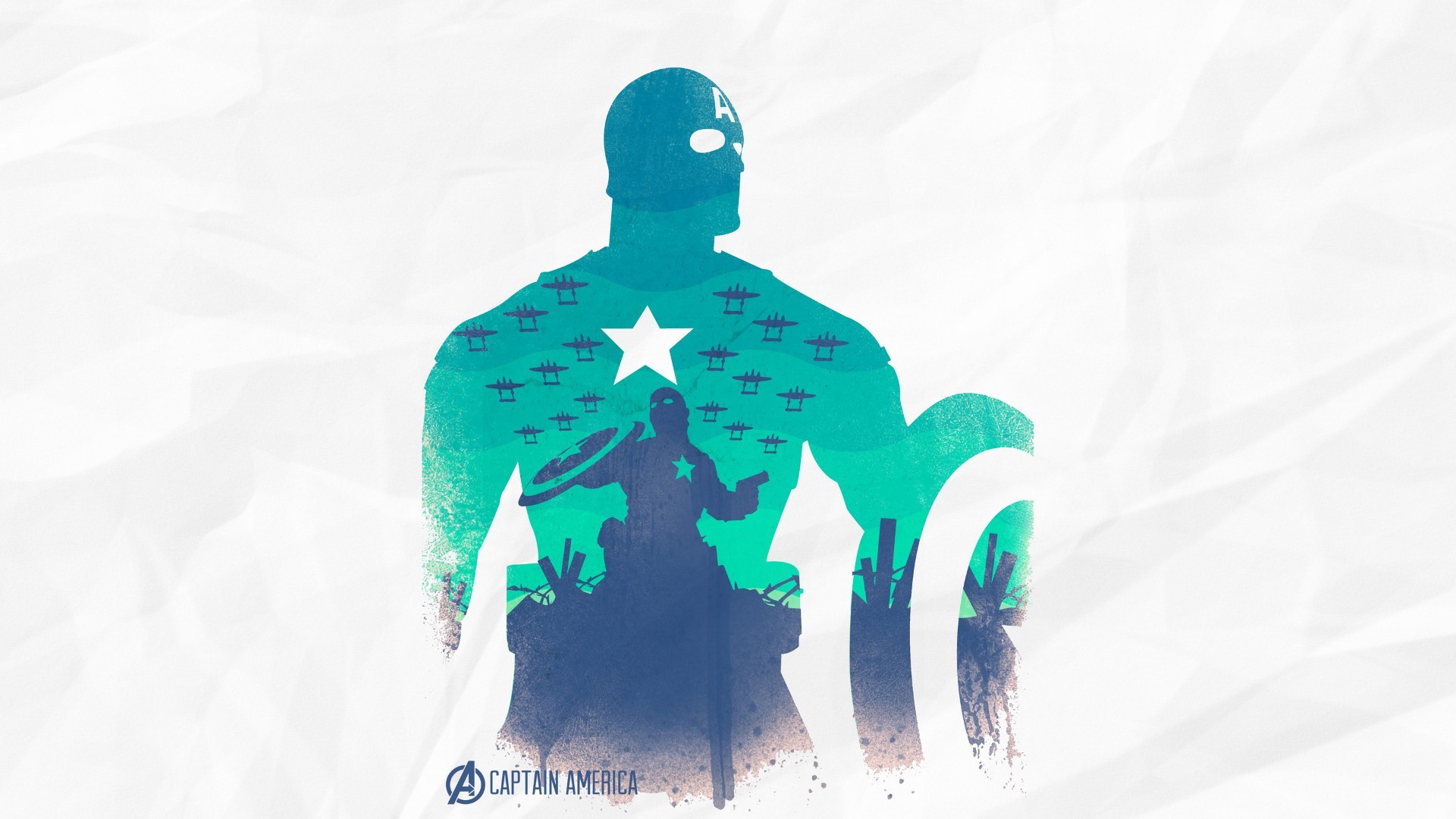 The Avengers, Captain America, Silhouette Wallpaper