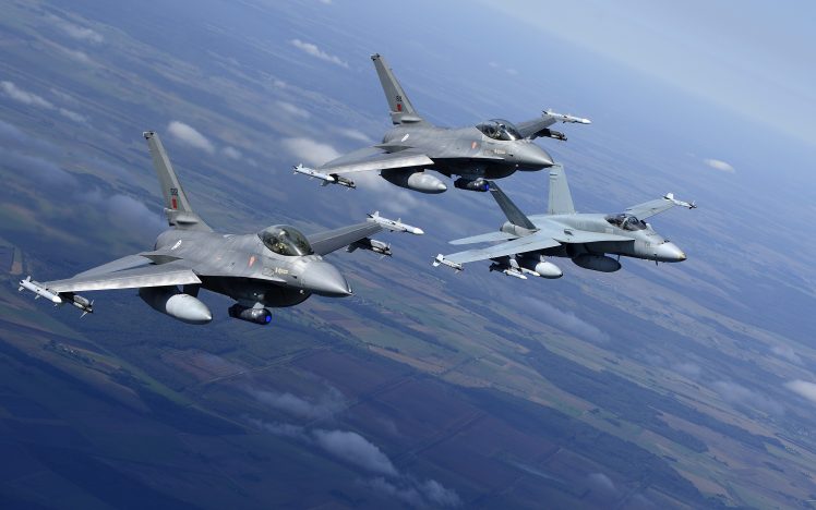 General Dynamics F 16 Fighting Falcon, McDonnell Douglas F A 18 Hornet, Military aircraft, Aircraft HD Wallpaper Desktop Background