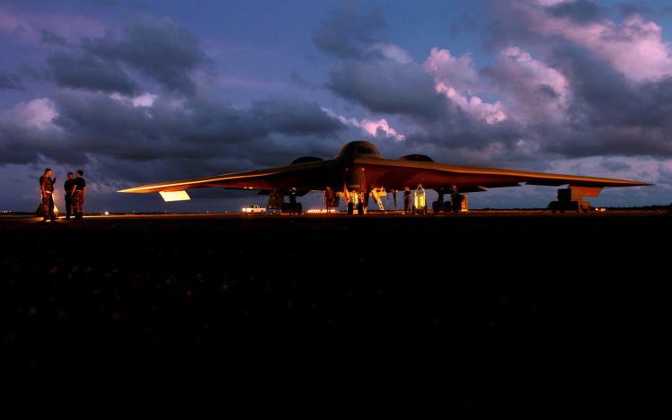 Northrop Grumman B 2 Spirit, Military aircraft, Aircraft, Strategic bomber, Bomber, Sunset HD Wallpaper Desktop Background