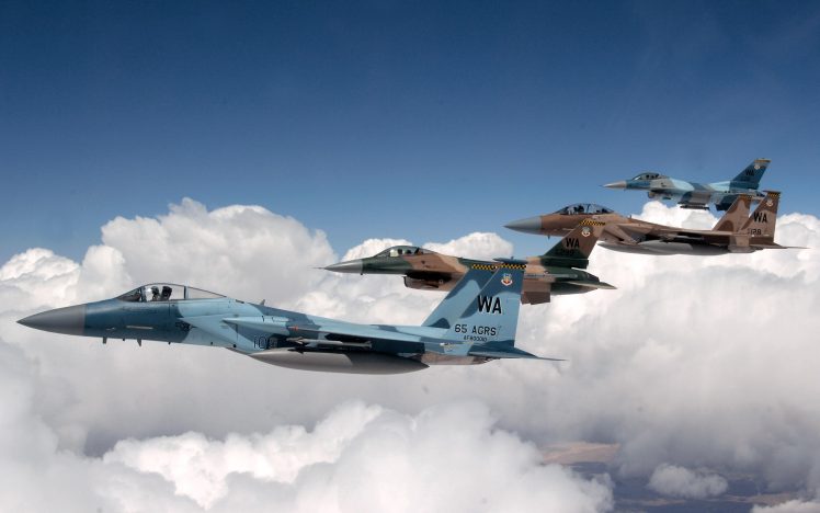 McDonnell Douglas F 15 Eagle, General Dynamics F 16 Fighting Falcon, Military aircraft, Aircraft HD Wallpaper Desktop Background