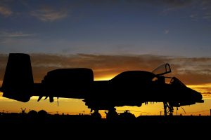Fairchild A 10 Thunderbolt II, Aircraft, Military aircraft, Silhouette, Sunset