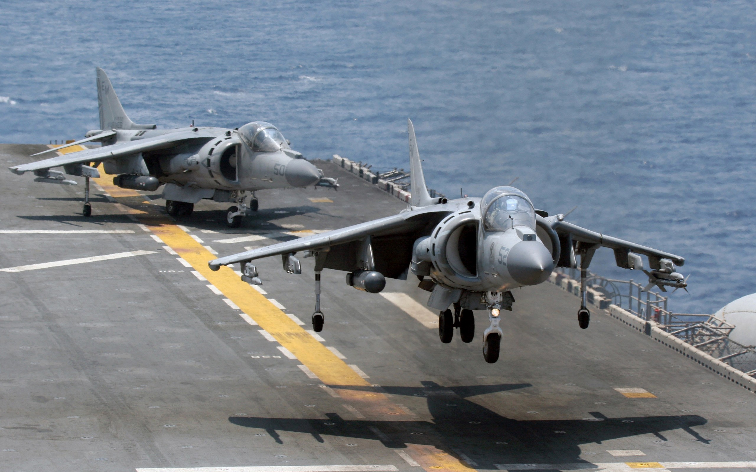 AV 8B Harrier II, Military aircraft, Aircraft, Aircraft carrier Wallpaper