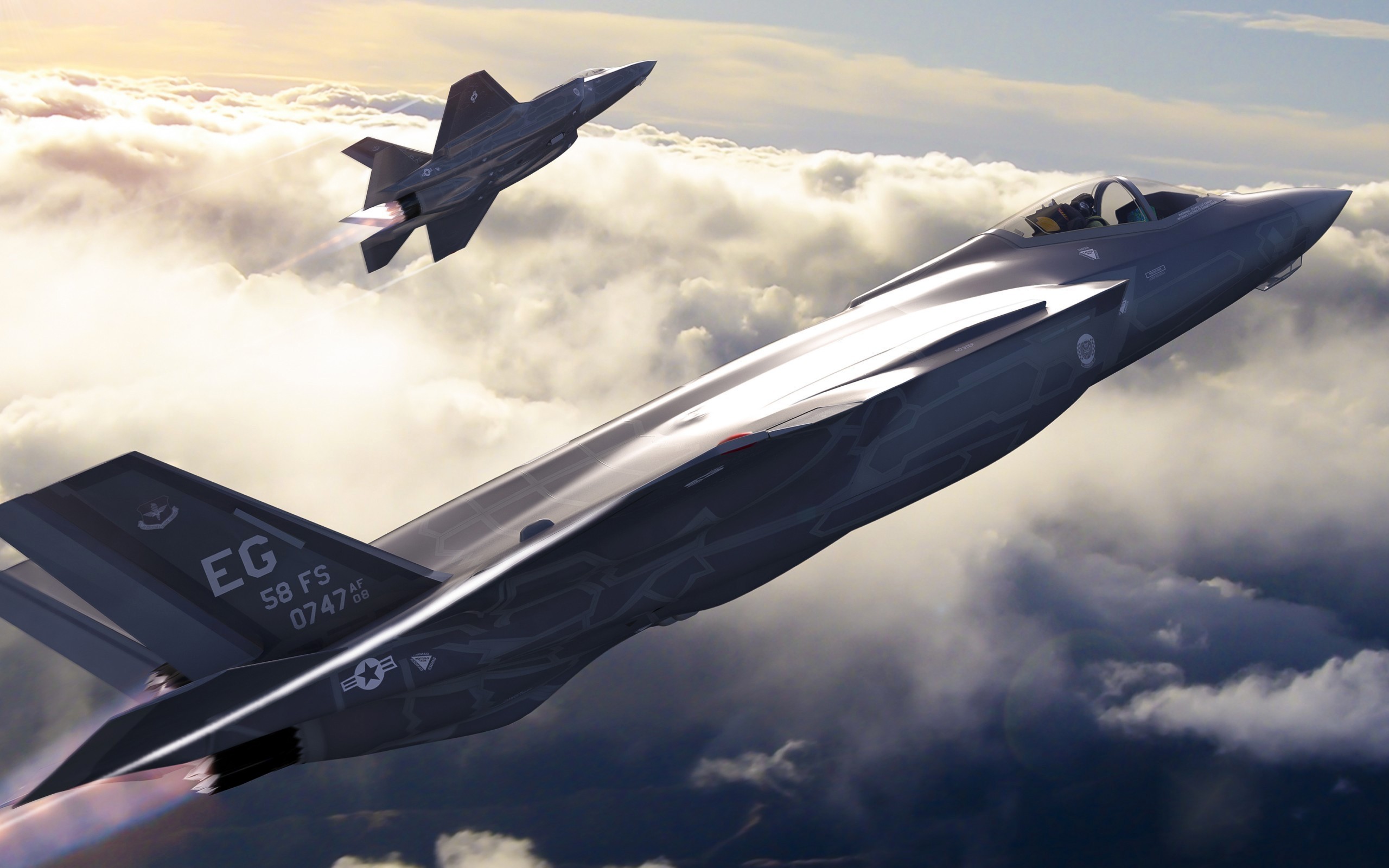 Lockheed Martin F 35 Lightning II, Military aircraft, Aircraft, Jet fighter, Artwork, US Air Force Wallpaper