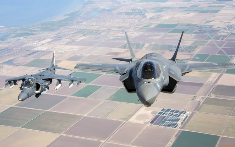 Lockheed Martin F 35 Lightning II, Military aircraft, Aircraft, Jet fighter, AV 8B Harrier II, USMC HD Wallpaper Desktop Background