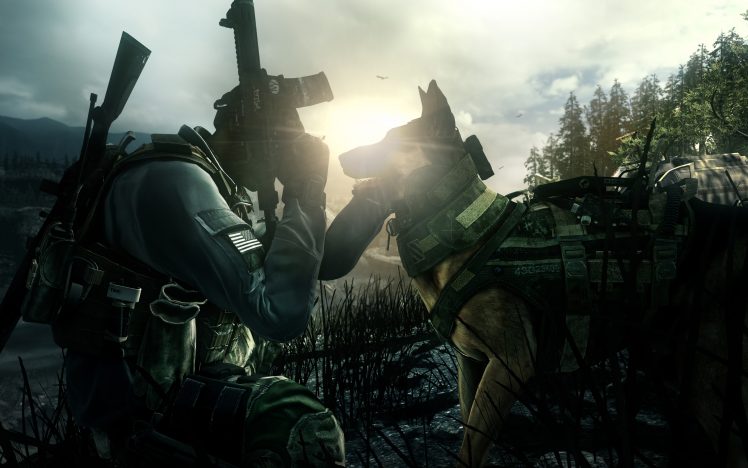 soldier, Call of Duty: Ghosts, Dog, Military, Video games, Gun, Assault rifle HD Wallpaper Desktop Background