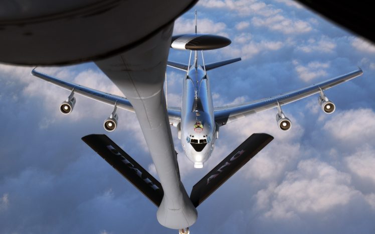 Boeing E 3, E 3 Sentry, Radar, Military aircraft, Aircraft, Mid air refueling, NATO HD Wallpaper Desktop Background