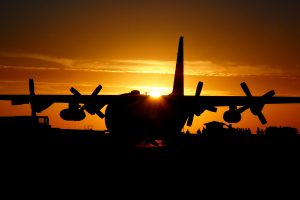 Lockheed C 130 Hercules, Aircraft, Military aircraft, Sunset, Silhouette