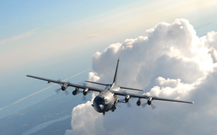 AC 130, Military aircraft, Aircraft, Clouds, US Air Force HD Wallpaper Desktop Background
