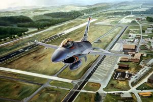 drawing, Aircraft, Military aircraft, Airfield, General Dynamics F 16 Fighting Falcon, Airport, Car