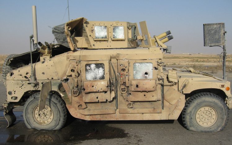 Hummer H1, Military, Wreck, War HD Wallpaper Desktop Background