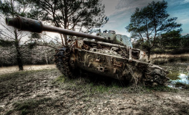 tank, Weapon, Military, Wreck, HDR HD Wallpaper Desktop Background
