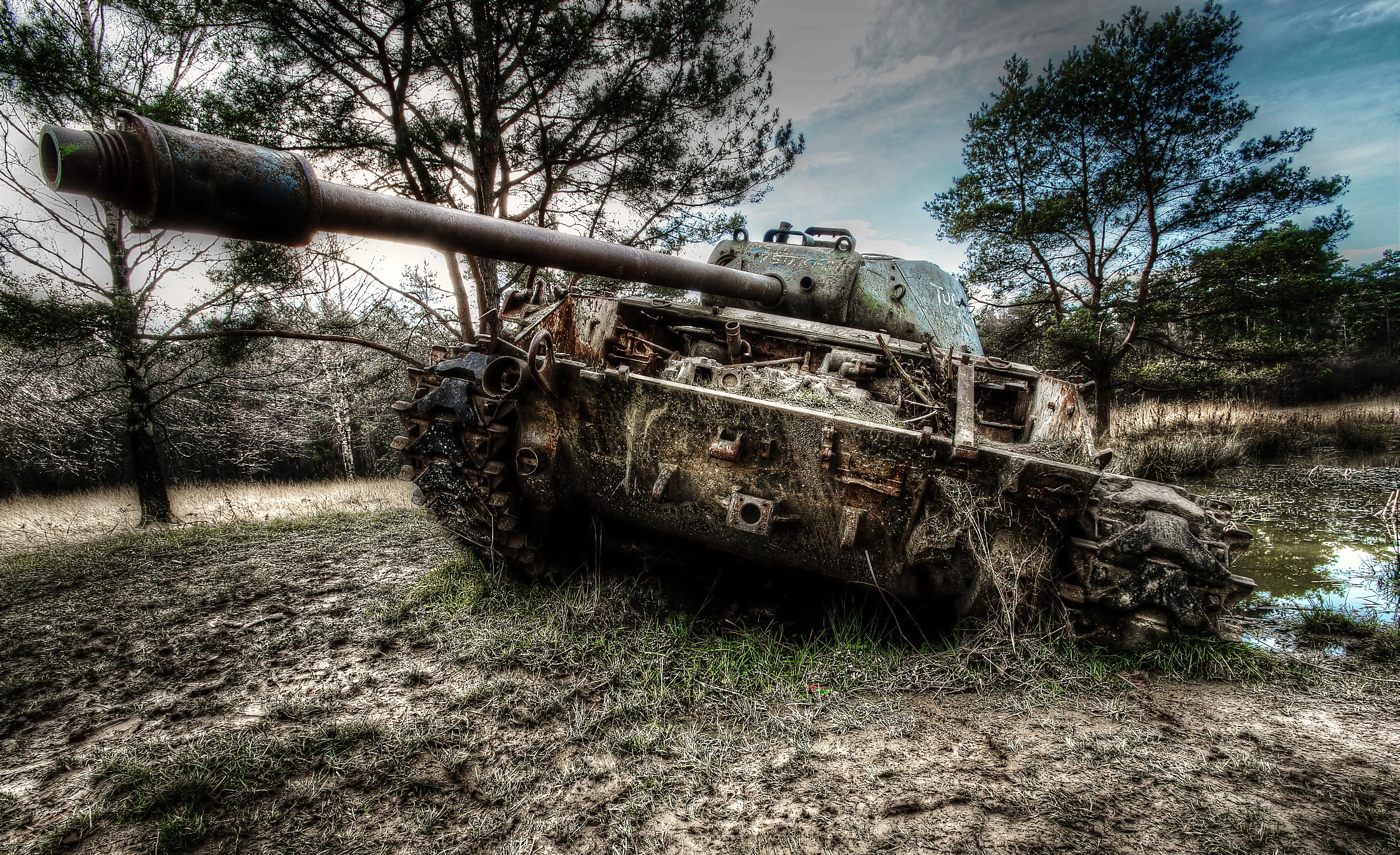 tank, Weapon, Military, Wreck, HDR Wallpaper
