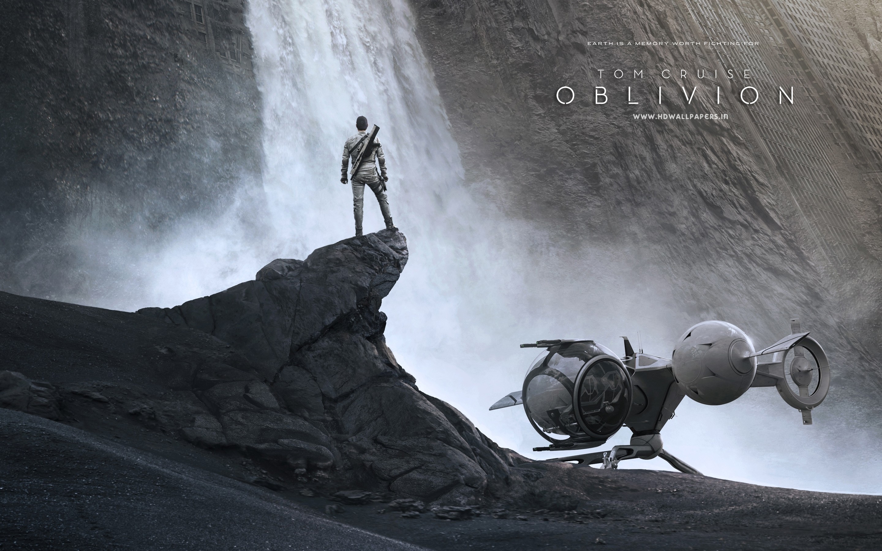 movies, Oblivion (movie), Waterfall Wallpaper