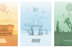 Jawas, Star Wars, Minimalism, Film posters, Movie poster, TIE Fighter, Tatooine,  T 47 airspeeder, AT AT, Hoth, Death Star, Endor, AT ST, Collage