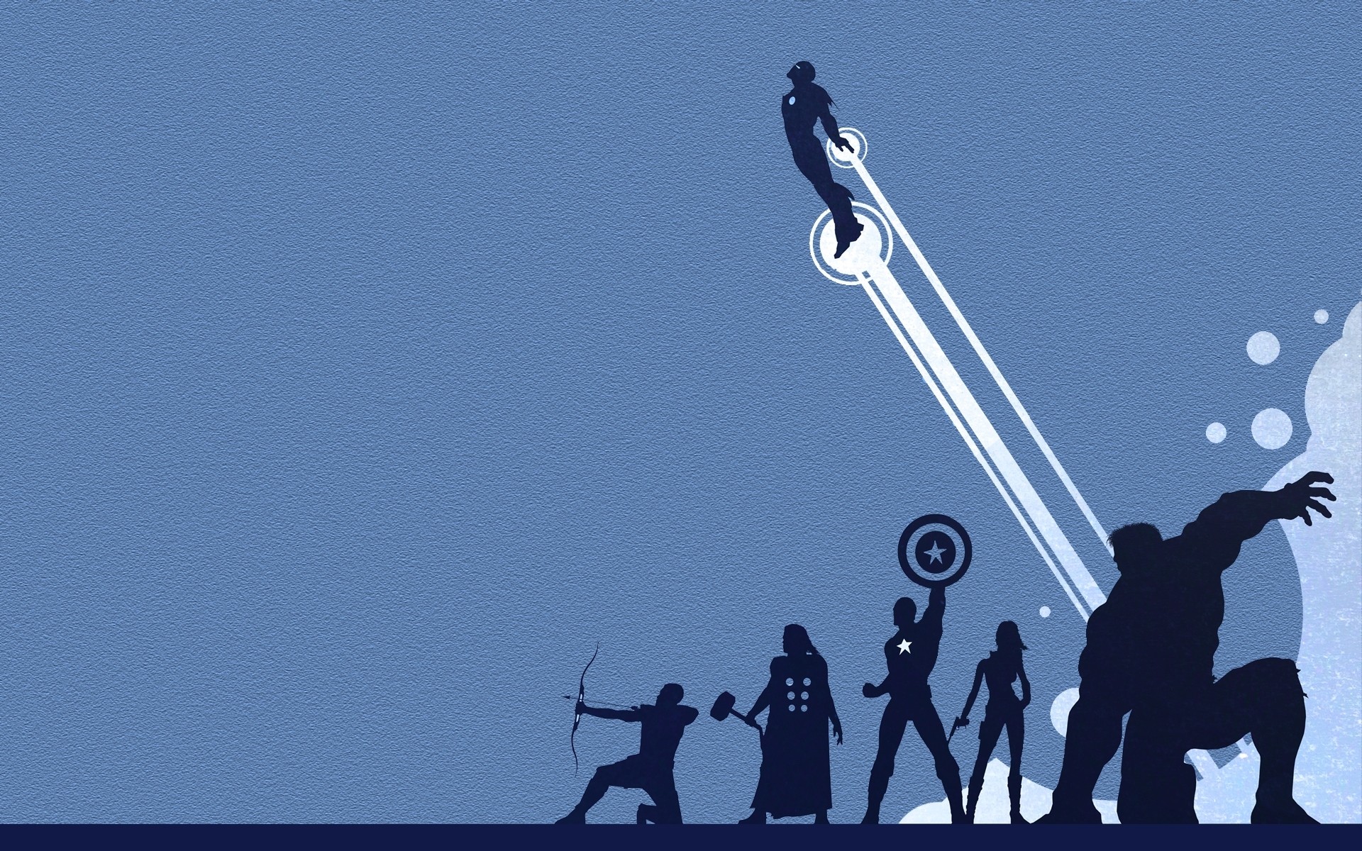 The Avengers, Minimalism, Blue Wallpaper