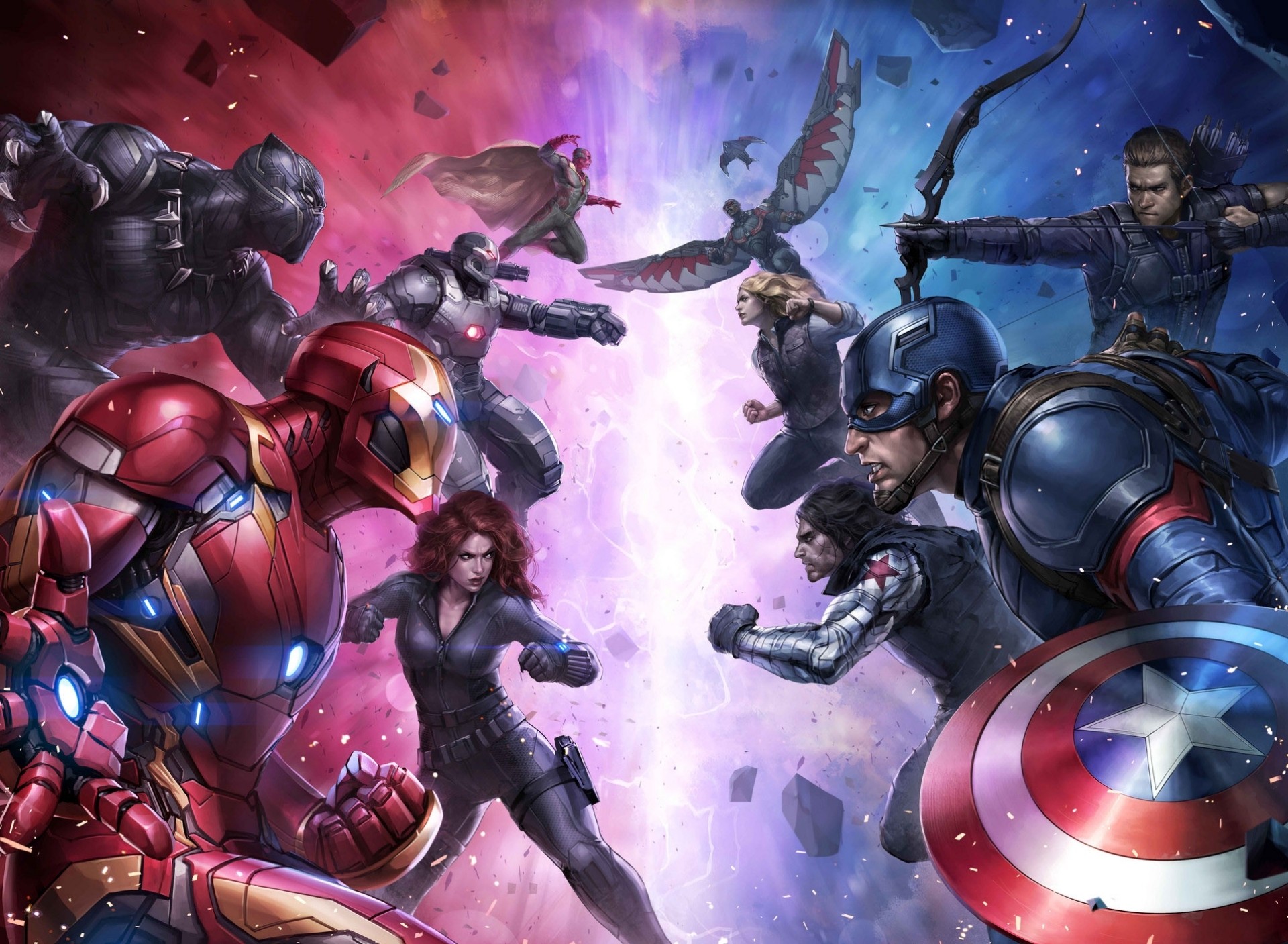 Captain America, Iron Man, Captain America: Civil War Wallpaper
