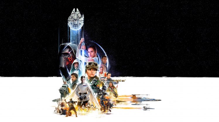 Kylo Ren, Rey, Luke Skywalker, Poe Dameron, Jyn Erso, Star Wars, Star Wars: The Force Awakens, Star Wars: Rogue One, Millennium Falcon HD Wallpaper Desktop Background