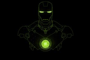Iron Man, Digital art, Minimalism, Black background