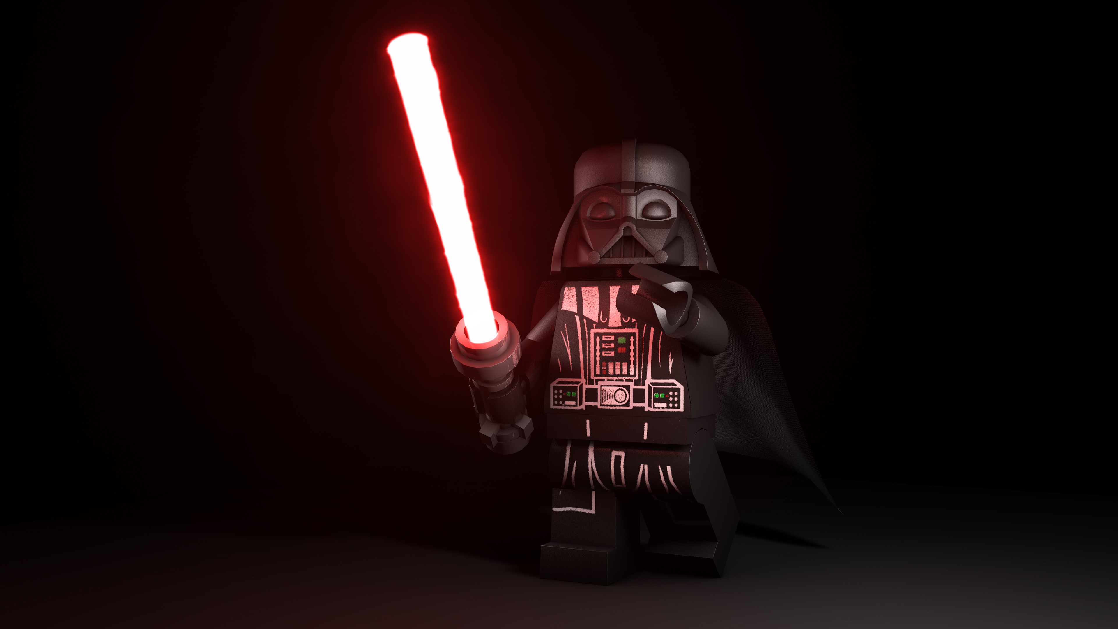 Darth Vader, Star Wars, LEGO Star Wars, Sith, Simple background, Lightsaber, LEGO, Digital art Wallpaper