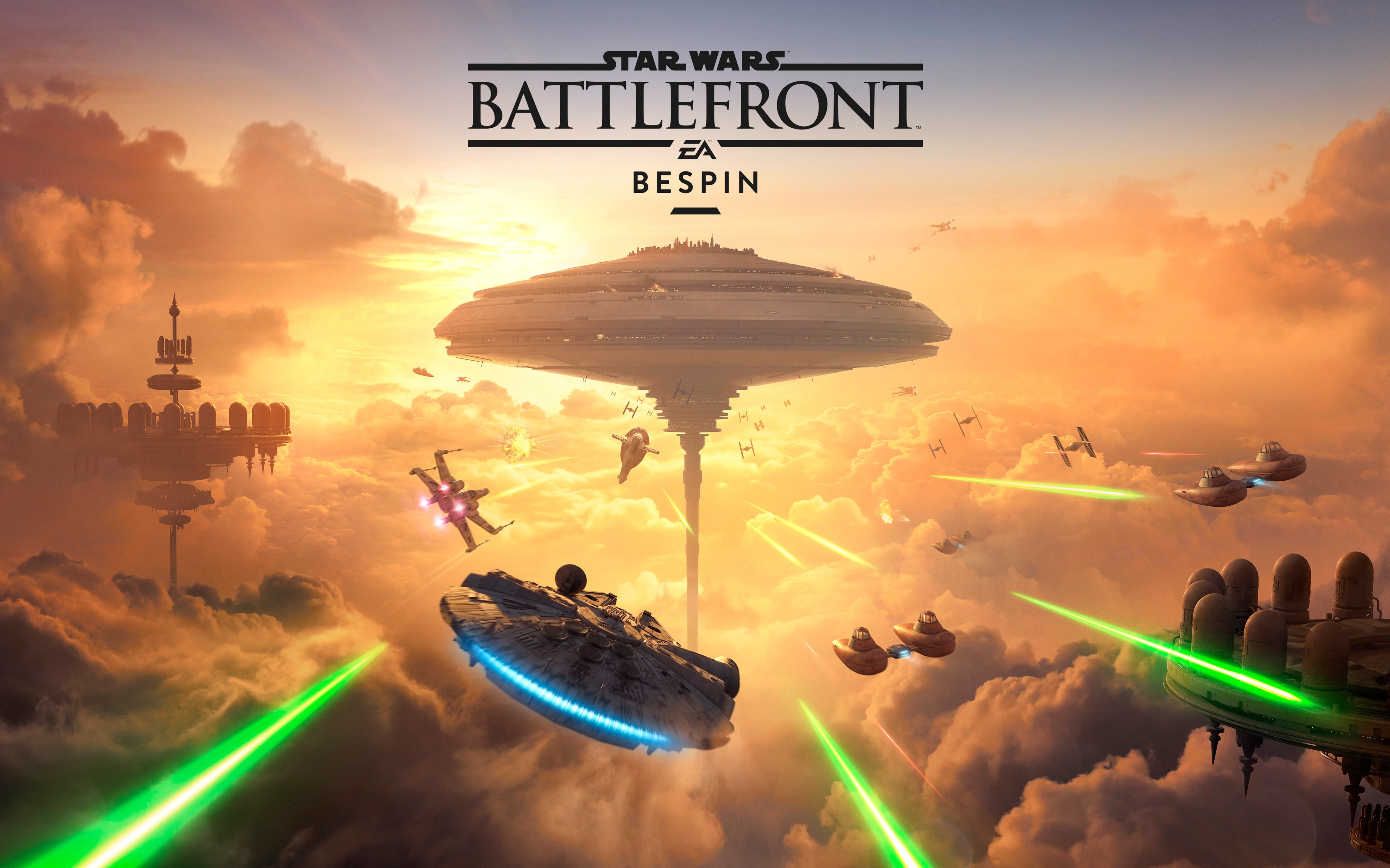 Star Wars: Battlefront, EA Games, Star Wars, Video games, Millennium Falcon, Bespin, Cloud city, X wing, Science fiction Wallpaper
