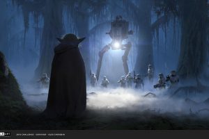 Yoda, Storm Troopers, Artwork, Star Wars, AT ST, Science fiction