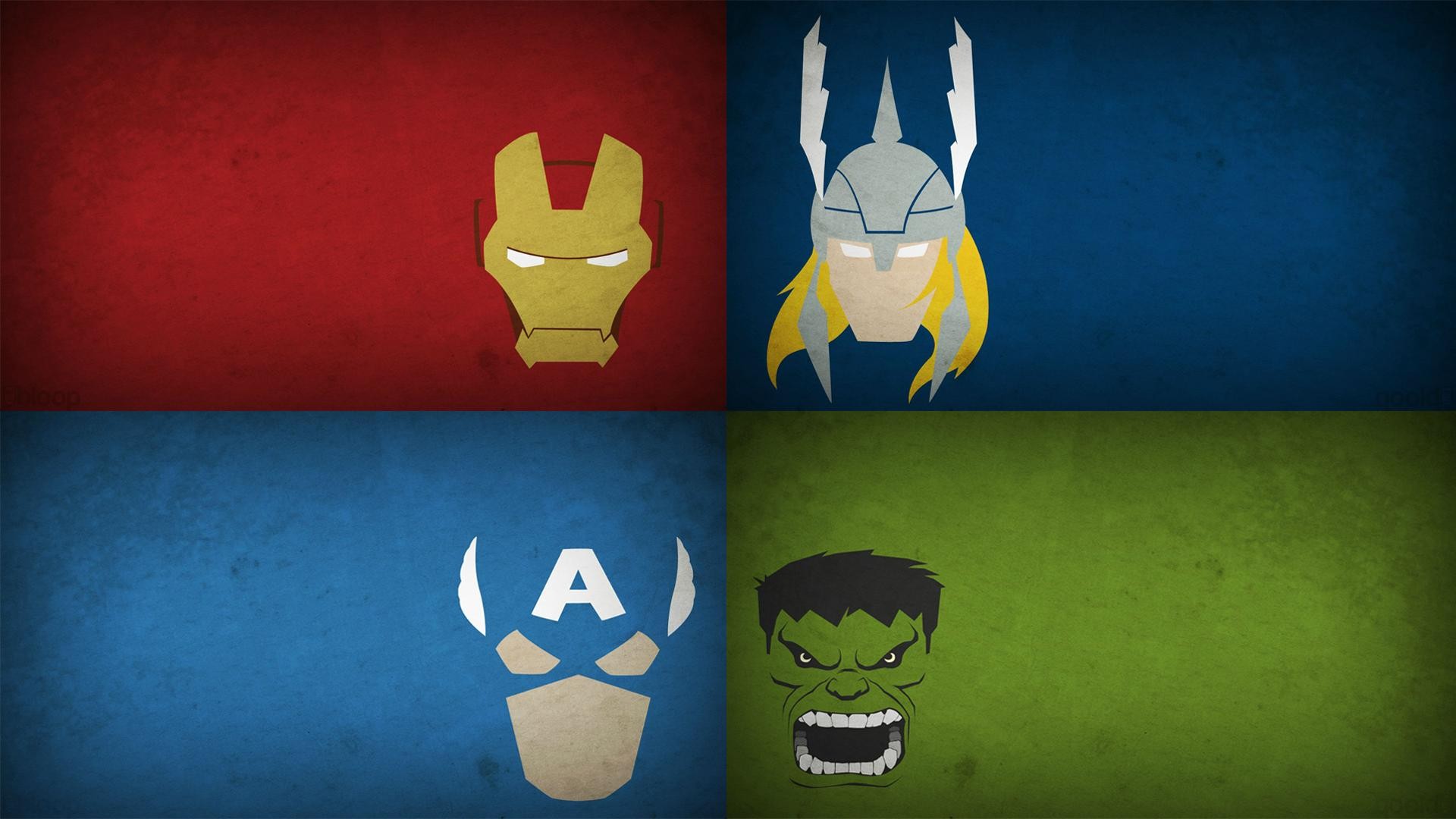 Blo0p, Captain America, Iron Man, Thor, Hulk Wallpaper