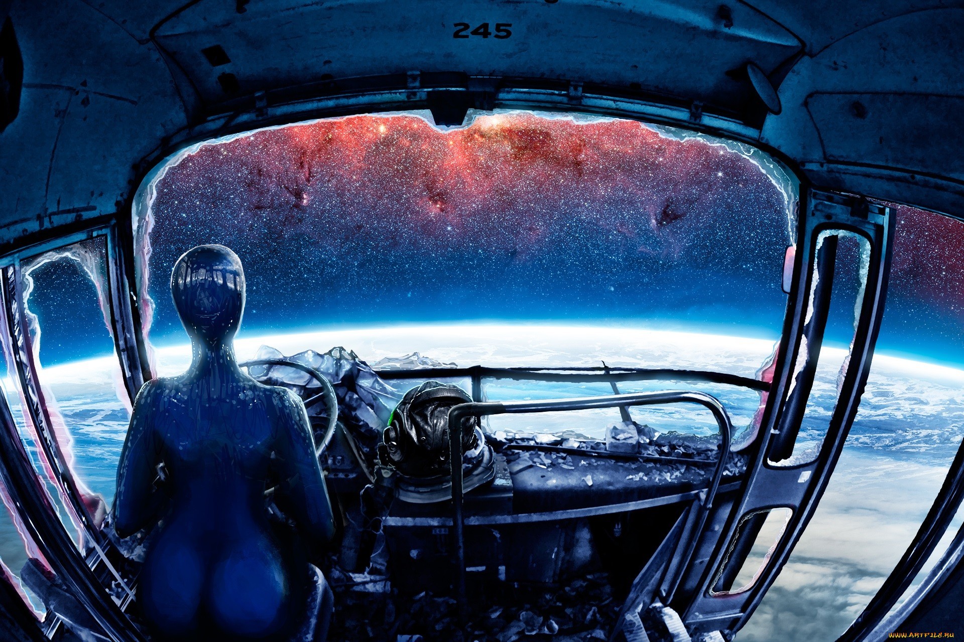 science fiction, Artwork, Buses Wallpaper