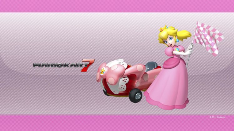 Princess Peach, Mario Kart 7, Nintendo, Mario Kart HD Wallpaper Desktop Background
