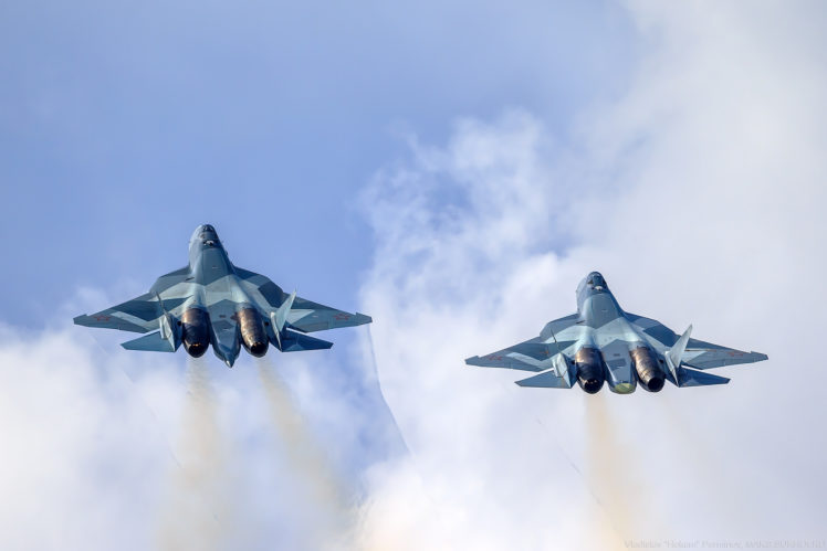 Russian Air Force, Sukhoi Su 57, Warplanes HD Wallpaper Desktop Background