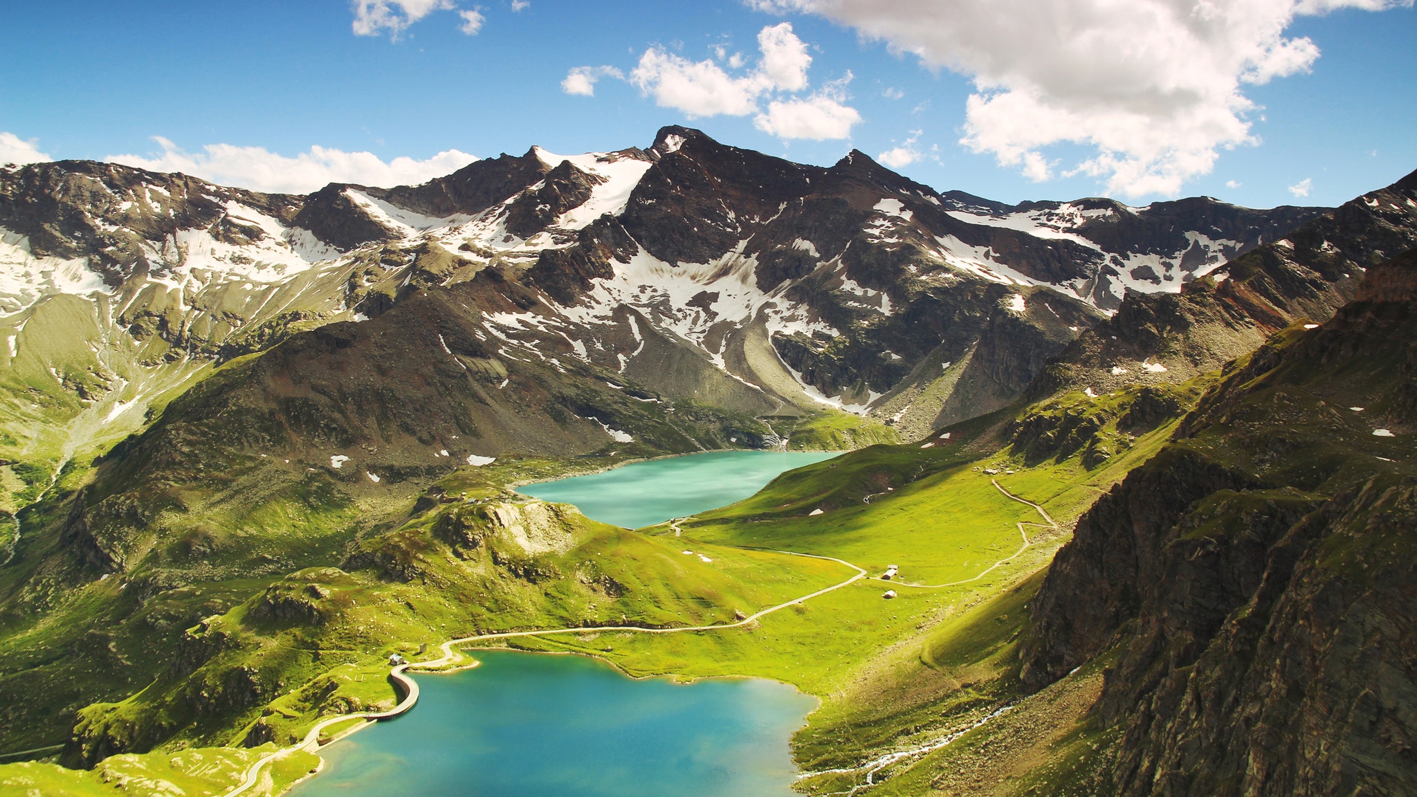 mountains, Lake, Italy, Landscape, Nature, Peacefull, Sky, Summer, Sun, Green Wallpaper