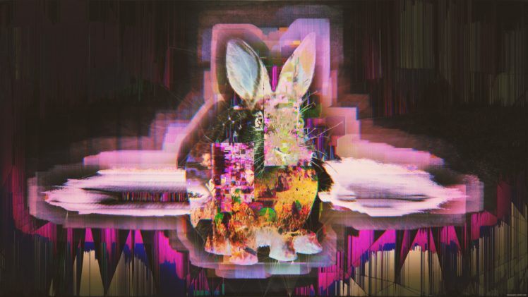 glitch art, Abstract, Rabbits HD Wallpaper Desktop Background