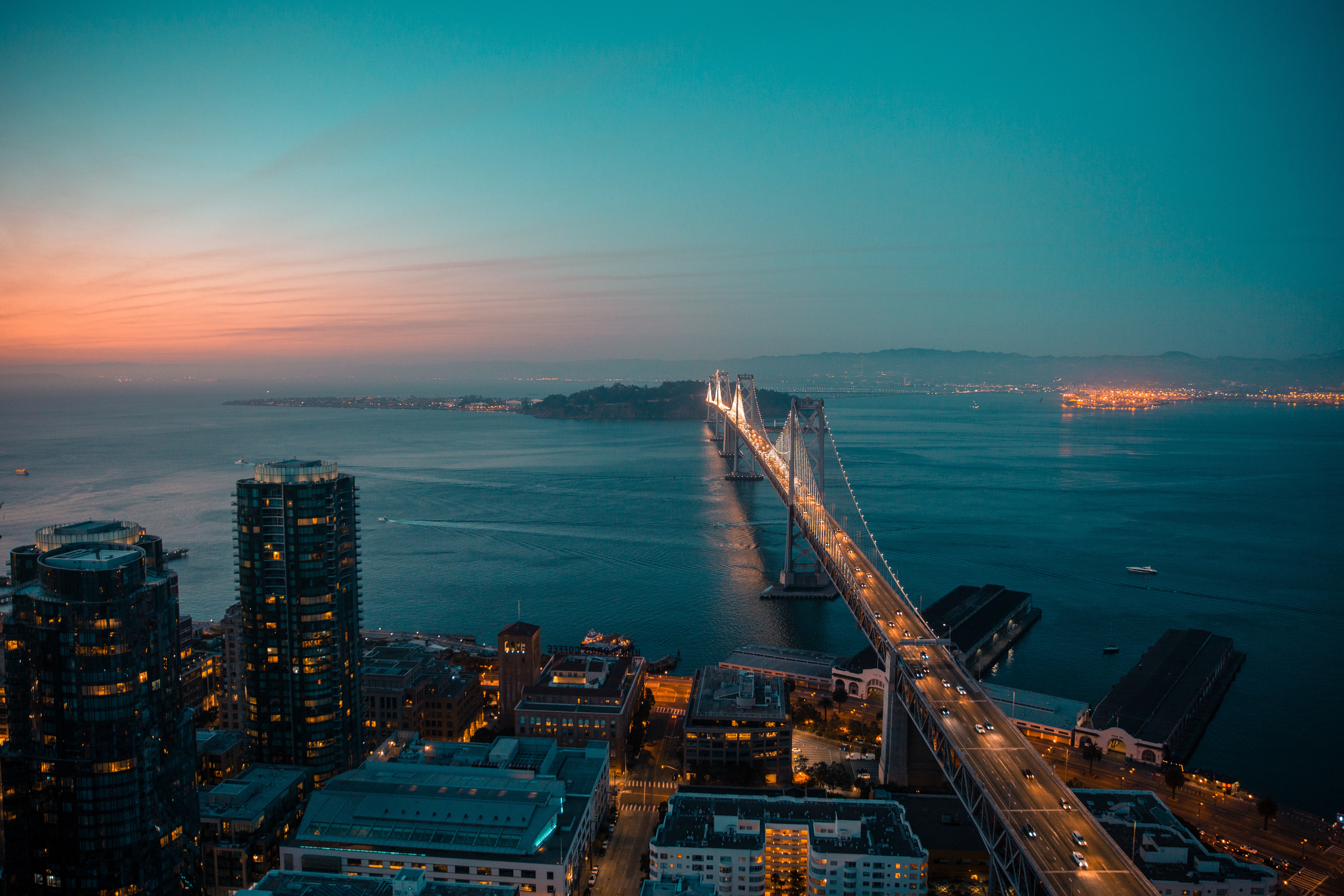 city, Lights, Road, Bridge, San Francisco Wallpaper