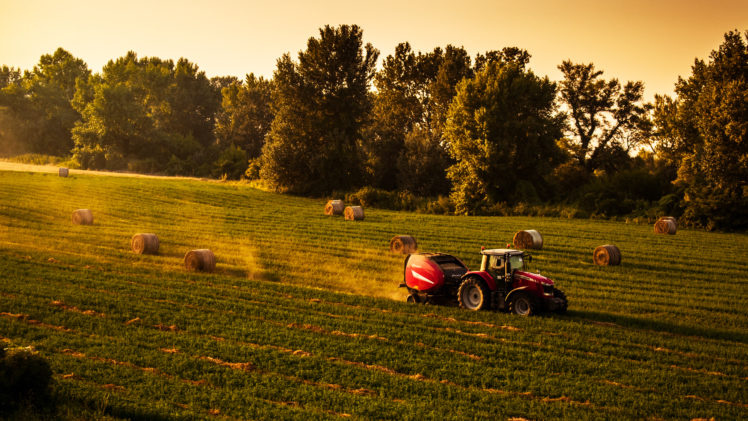 vehicle, Tractors, Dust, Sunset, Field HD Wallpaper Desktop Background